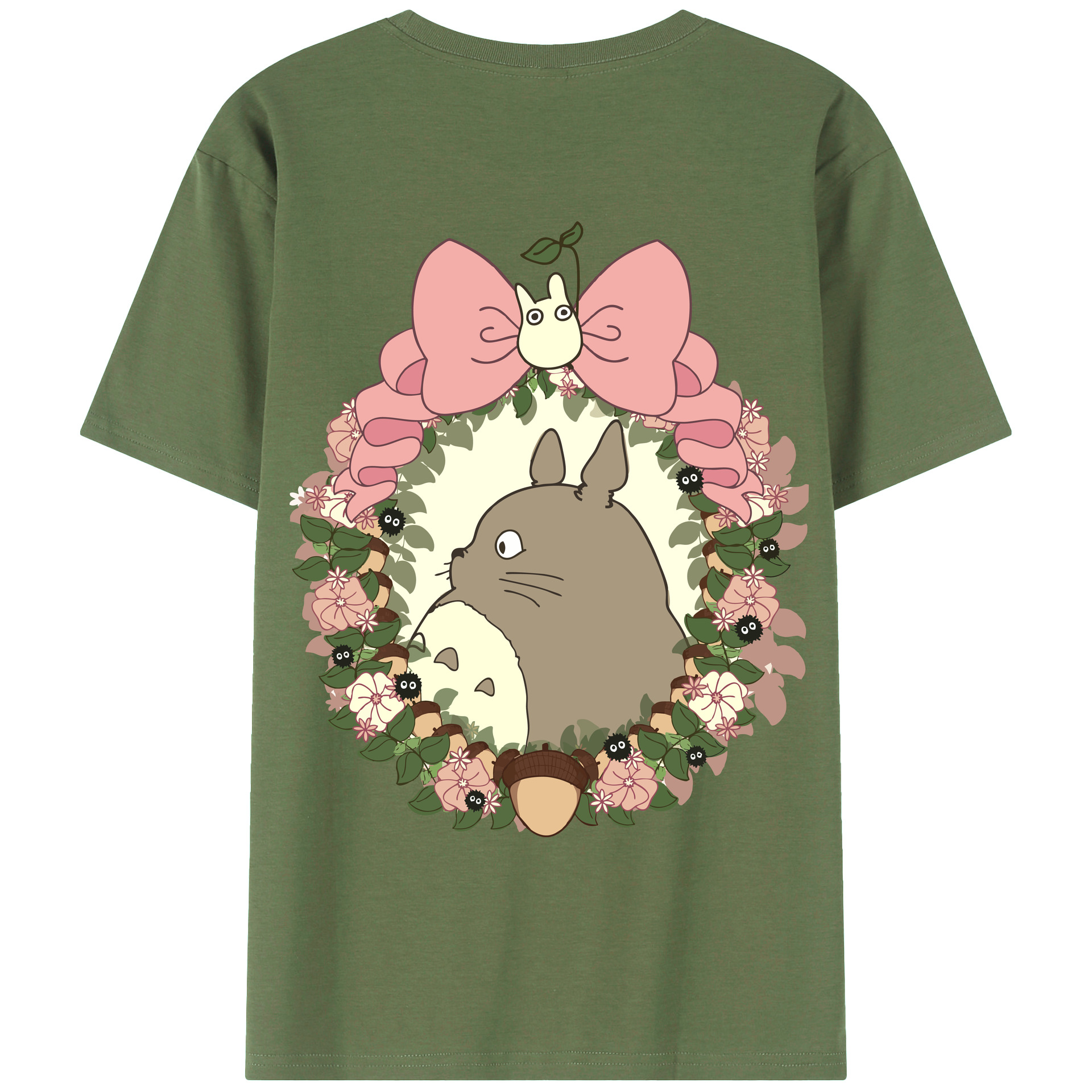 （画像用） となりのトトロ 草壁メイ 草壁サツキ My Neighbor Totoro Satsuki Kusakabe Mei Kusakabe 綿100％ メンズ半袖Tシャツ（バックプリント） 通気性